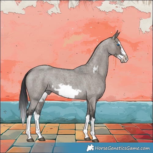 Horse Color:Grullo Roan Splash Frame 