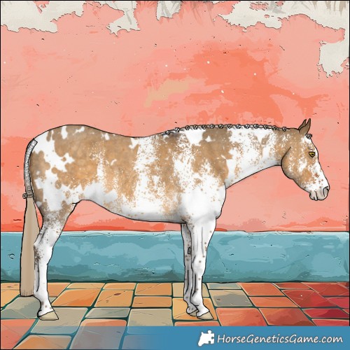 Horse Color:White Spotted Chocolate Palomino Dun 