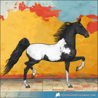 Horse Color:Black Tobiano Snowcap 
