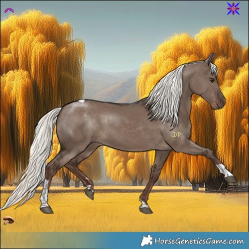 Horse Color:Liver Red Dun Mushroom Tobiano Rabicano 