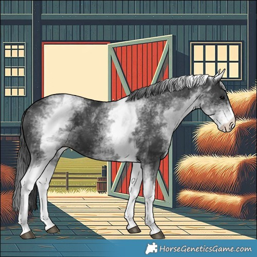 Horse Color:White Spotted Black 