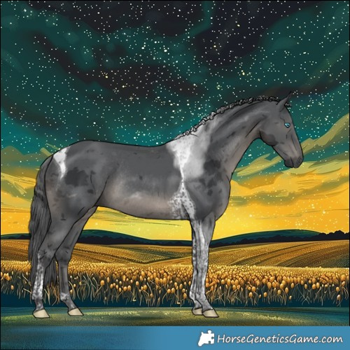 Horse Color:Black Merle Tobiano Rabicano 