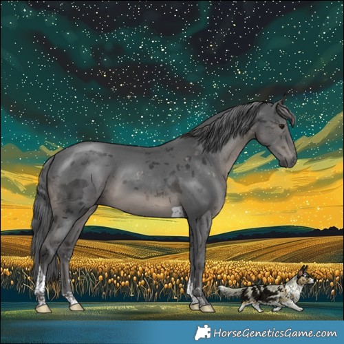 Horse Color:Black Merle Tobiano