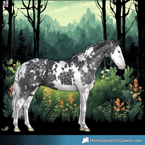 Horse Color:White Spotted Silver Black Chinchilla Splash 