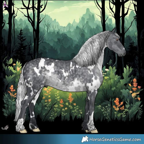 Horse Color:White Spotted Silver Black Chinchilla 