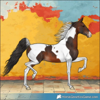 Horse Color:Brown Tobiano Varnish 