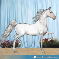 Horse Color:Silver Smoky Blue Roan Tobiano Snowcap 