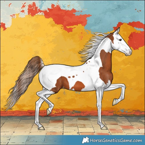 Horse Color:Chestnut Splash Tobiano Varnish 