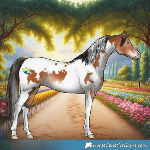 Horse Color:White Spotted Bay Tobiano 