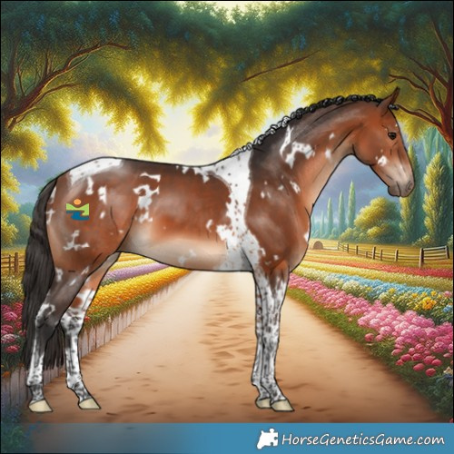 Horse Color:White Spotted Bay Tobiano