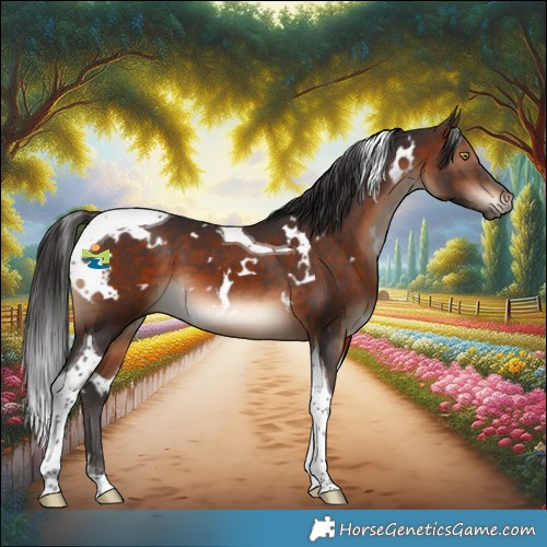 Horse Color:White Spotted Brown Tobiano 