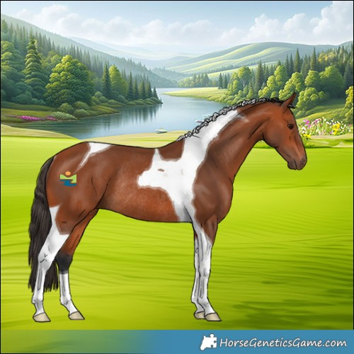 Horse Color:Bay Tobiano Rabicano
