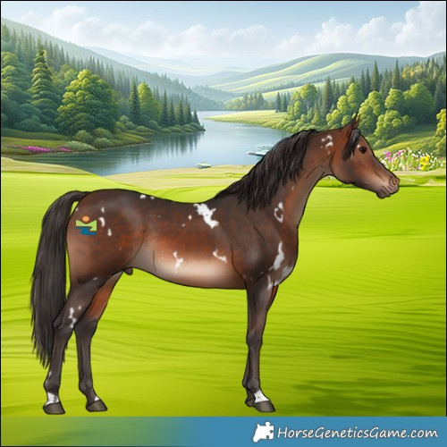 Horse Color:White Spotted Brown Rabicano 
