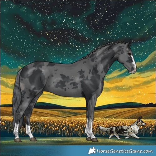 Horse Color:Black Merle