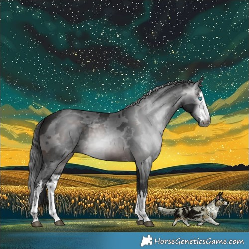 Horse Color:Gray White Spotted Brown Merle 