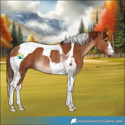Horse Color:Chestnut Tobiano Rabicano 