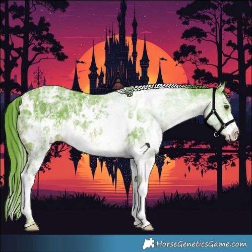 Horse Color:Watercolor White Spotted Chestnut Ice Sabino