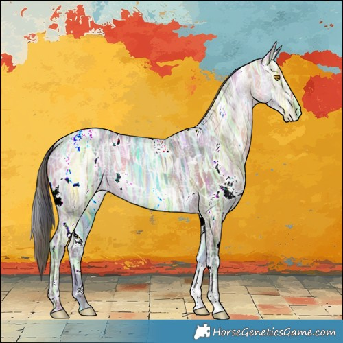 Horse Color:Nacre White Spotted Bay Ice Dun 