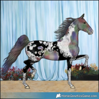 Horse Color:Nacre Black Tobiano Varnish 
