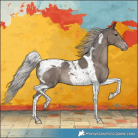 Horse Color:Silver Black Tobiano Varnish
