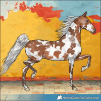 Horse Color:Silver Brown Splash Tobiano 