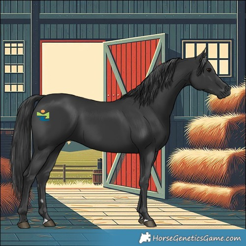 Horse Color:Black Rabicano 
