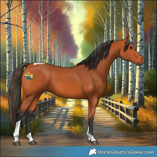 Horse Color:Bay Tobiano Rabicano