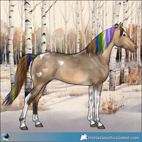 Horse Color:Painted Buckskin Dun Tobiano Rabicano 