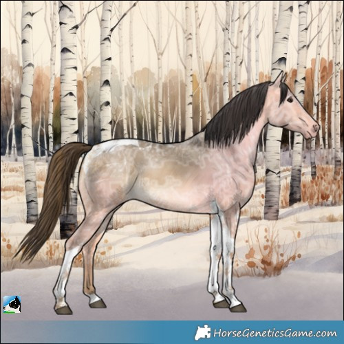 Horse Color:Buckskin Ice Dun Tobiano Rabicano 
