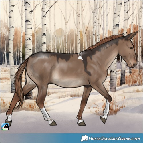 Horse Color:Liver Red Dun Tobiano Rabicano 
