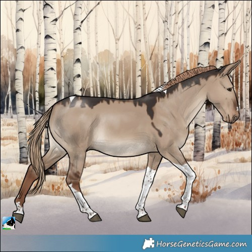 Horse Color:Liver Red Dun Tobiano Rabicano 