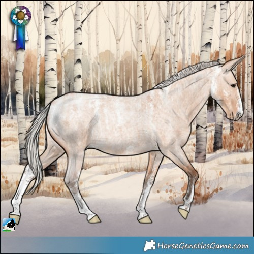Horse Color:Powder White Silver Bay Roan Dun 