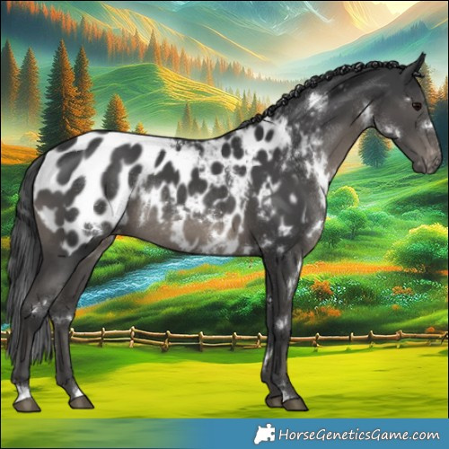 Horse Color:White Spotted Black Blanket Rabicano 