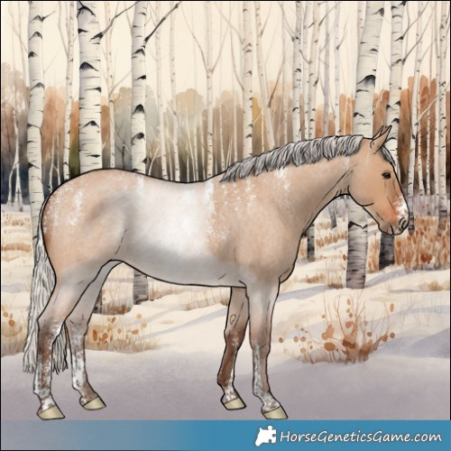 Horse Color:Powder White Silver Bay Roan Dun 