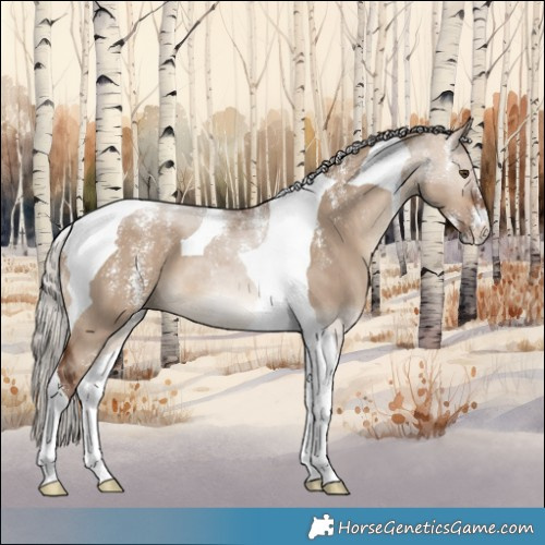 Horse Color:Powder White Silver Brown Dun Tobiano 