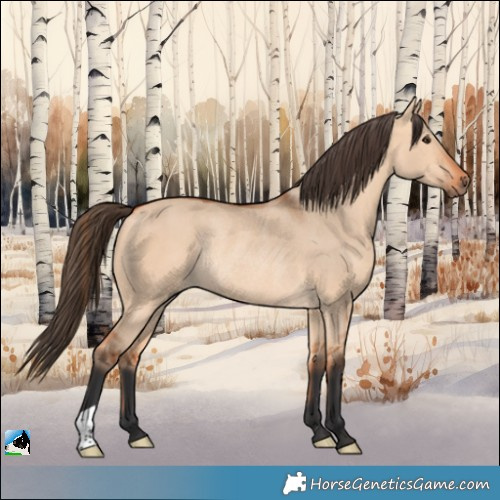 Horse Color:Bay Dun Rabicano 