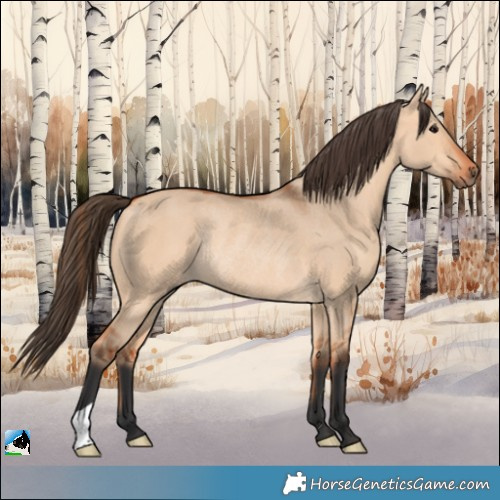 Horse Color:Bay Dun Rabicano 