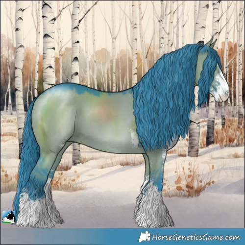 Horse Color:Watercolor Grullo Mushroom Sabino 