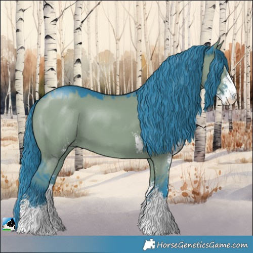 Horse Color:Watercolor Grullo Mushroom Sabino 