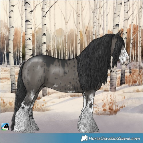 Horse Color:Grullo Mushroom Sabino Brindle 