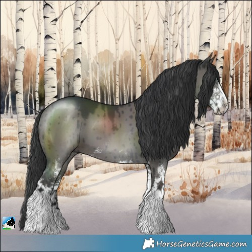 Horse Color:Grullo Mushroom Sabino Brindle 