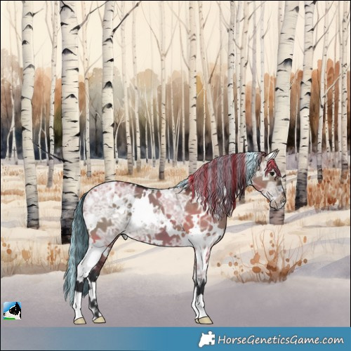 Horse Color:Painted White Spotted Brown Ice Dun 