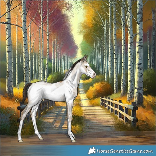 Horse Color:White Spotted Classic Cream Champagne Roan Frame Rabicano