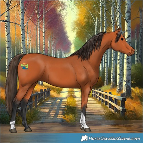 Horse Color:Bay Tobiano Rabicano 