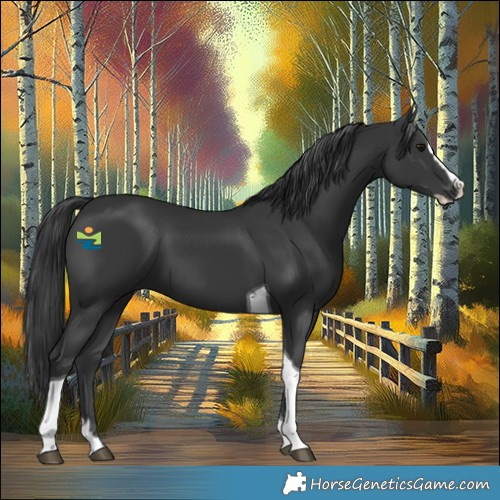 Horse Color:Black Splash Tobiano