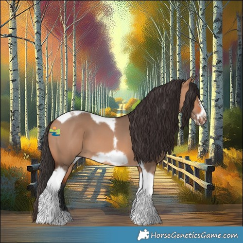 Horse Color:Brown Dun Tobiano Frame 