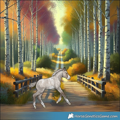 Horse Color:Powder White Silver Smoky Grullo Roan Frame 