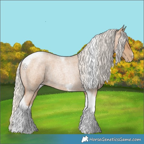 Horse Color:Silver Blue Roan Pearl Tobiano Frame 
