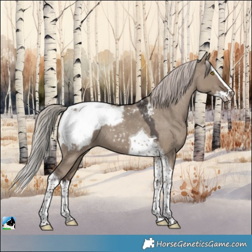 Horse Color:Silver Grullo Splash Tobiano Appaloosa 