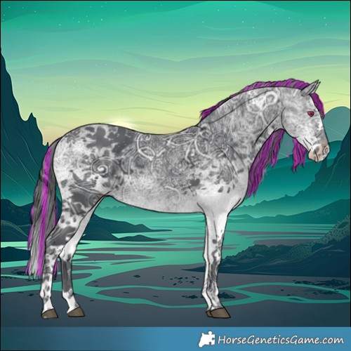 Horse Color:Painted White Spotted Black Chinchilla Ice Splash 